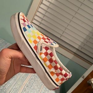 Girls size 2 (US) Rainbow Slip-On Vans